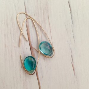 Fluorite Earrings: Gold Filled Hoop, Gemstone Jewelry