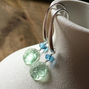 Green fluorite drop earrings