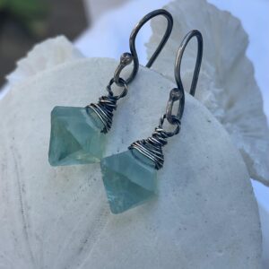 Fluorite Octahedron Earrings
