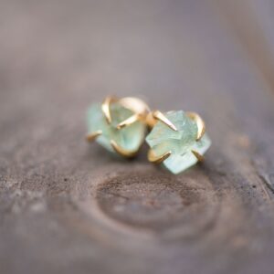 Raw Fluorite Earrings, Green Fluorite Earrings, Fluorite Jewelry, Raw Crystal Studs, Genuine Gemstone Earrings, Raw Stone Earrings, Fluorite