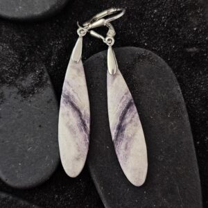Sterling silver and Petrified Fluorite Earrings