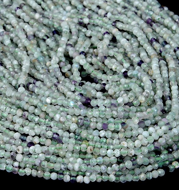 2mm Green Fluorite Gemstone Grade A Micro Faceted Round Beads 15.5 Inch Full Strand Bulk Lot 1,2,6,12 And 50 (80008854-p12)