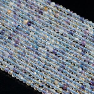 2mm Multicolor Fluorite Beads Grade Aaa Genuine Natural Gemstone Full Strand Faceted Round Loose Beads 15.5" Bulk Lot Options (107674-2503)