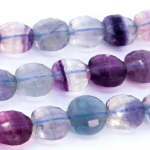 9x6mm Multicolor Fluorite Beads Faceted Flat Round Button Grade Aaa Genuine Natural Gemstone Loose Beads 15" / 7.5"bulk Lot Options (113425)