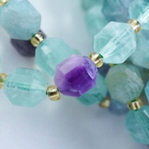 Fluorite Beads (Barrel)(Faceted)(8x7mm)(16"Strand)