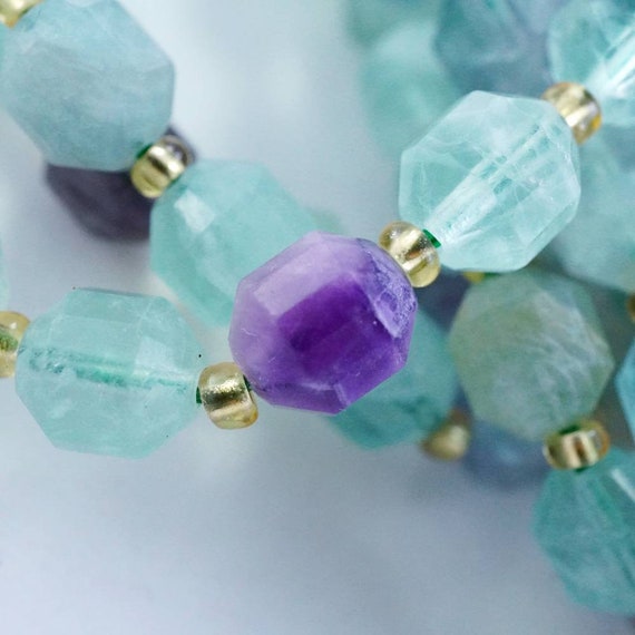 Fluorite Beads (barrel)(faceted)(8x7mm)(16"strand)