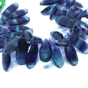 Independence Day Sale 40 Rare Pieces Aaa Multi Flourite Pear Faceted Beads,11 Mm Multi Flourite Long Elongated Beads ,one Of A Kind Beads