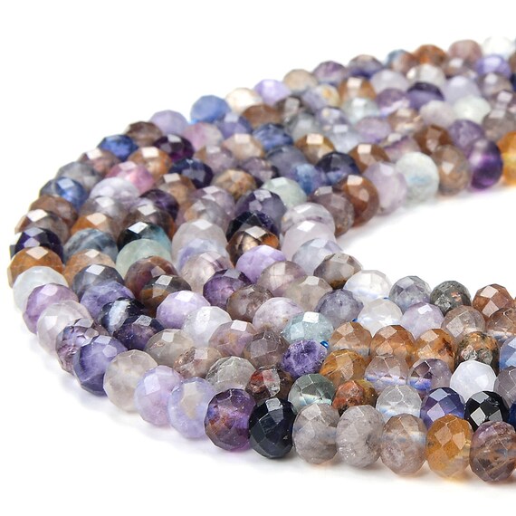Natural Multi Color Fluorite Gemstone Grade Aa Micro Faceted Rondelle 4x3mm 6x4mm Loose Beads Bulk Lot 1,2,6,12 And 50 (p88)