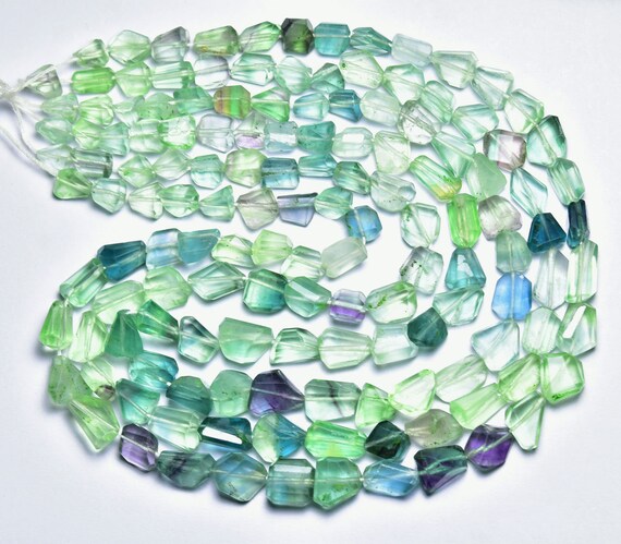 Fluorite Rondelle Beads - 14 Inches - Natural Super Quality Fluorite Faceted Rondelle - Size Is 5x9 - 8x12 Mm #376