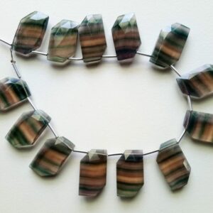 12x20mm Multi Fluorite Faceted Fancy Shape Bead, Natural Multi Fluorite Faceted Beads, Fluorite For Necklace (6pcs To 12pcs Option)