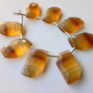 12x20mm Yellow Fluorite Faceted Fancy Shape Bead, Natural Yellow Fluorite Faceted Bead, Fluorite For Necklace (2.5in To 5in Option)