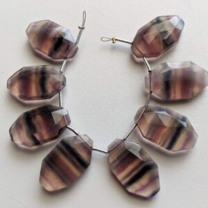 13.7x24mm Multi Fluorite Faceted Fancy Shape Beads, Natural Multi Fluorite Faceted Beads, 6 Inch, 7 Pcs Fluorite For Necklace - Pksg135
