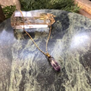 Fluorite And Brass Layering Necklace