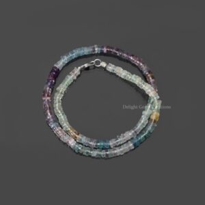 Fluorite Beaded Necklace, Natural Gemstone Jewelry (5.5-6mm)