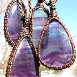 Fluorite Crystal Necklace, Fluorite Jewelry, Fluorite Gemstone, Christmas Gift Ideas, For Her, Fluorite Meaning, Macrame Necklace, For Him