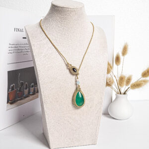 Green Fluorite Macrame Necklace Genuine Natural Grade Aaa Fluorite Necklace Gemstone Neckalce(95918)