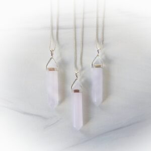 Pink Fluorite Necklace • Sterling Silver Fluorite Point • Gemstone Point • Third Eye Chakra • Layering Necklace • Gemstone Appeal • Gsa