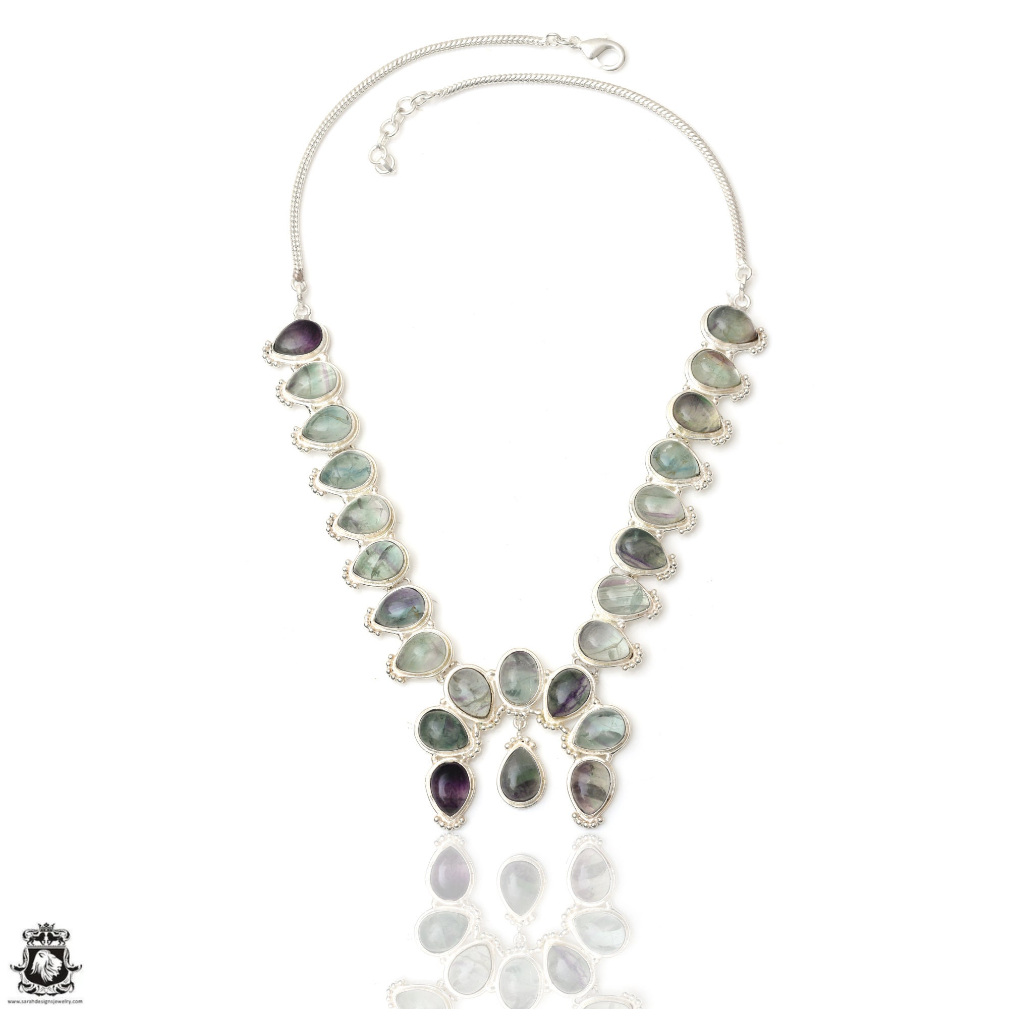 Rare & Unique! Uk Mined Blue John Fluorite Squash Blossom Statement Necklace Bn76 Rare & Unique! Uk Mined Blue John Fluorite Squash Blossom Statement Necklace Bn76