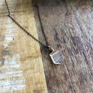 Yellow Fluorite And Brass Layering Necklace