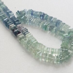5-5.5mm Fluorite Heishi Beads, Aqua Green Fluorite Plain Heishi Beads, Fluorite Spacer, Fluorite For Jewelry (8in To 16in Options) - Agp183