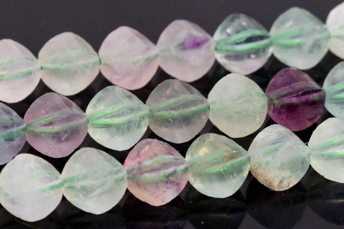 6x5mm Multicolor Fluorite Beads Aaa Genuine Natural Gemstone Full Strand Faceted Twisted Barrel Beads 15" Bulk Lot 1,3,5,10,50 (106703-086)