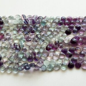 7mm Multi Fluorite Faceted Heart Beads, Fluorite Beads, Faceted Heart Briolette Beads For Jewelry (3.5in To 7.5in Options) - Aag51 7mm Multi Fluorite Faceted Heart Beads, Fluorite Beads, Faceted Heart Briolette Beads For Jewelry (3.5in To 7.5in Options) - Aag51