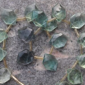 Fluorite Gemstone Faceted Briolette Beads | 15 Piece Hexagon-shaped | Size—11x16 Mm | Jewelry Making (c544) Fluorite Gemstone Faceted Briolette Beads | 15 Piece Hexagon-shaped | Size—11x16 Mm | Jewelry Making (c544)