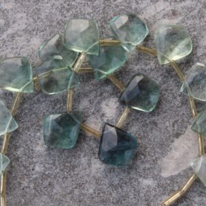 Fluorite Gemstone Faceted Briolette Beads | 15 Piece Leaf-shaped | Size—15-16 Mm | Jewelry Making (c540) Fluorite Gemstone Faceted Briolette Beads | 15 Piece Leaf-shaped | Size—15-16 Mm | Jewelry Making (c540)