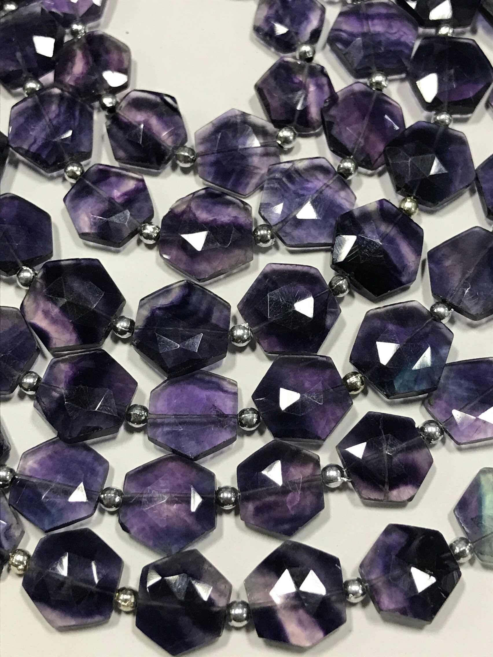 Natural 8 Inch Strand Gorgeous Heptagon Shape Multi Flourite Briolette,12-13 Mm Flourite Fancy Shape Briolette Beads