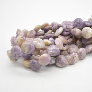 Silky Fluorite Gemstone Disc Coin Beads - 12mm - 15" Strand