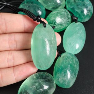 Aa Grade Green Oval Fluorite Pendant Natural One Of A Kind Gemstone