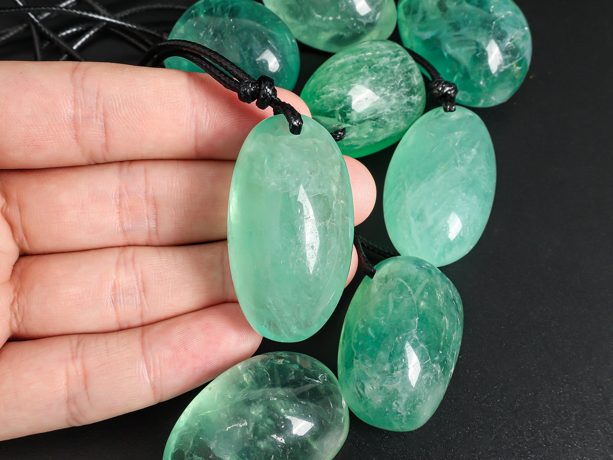 Aa Grade Green Oval Fluorite Pendant Natural One Of A Kind Gemstone