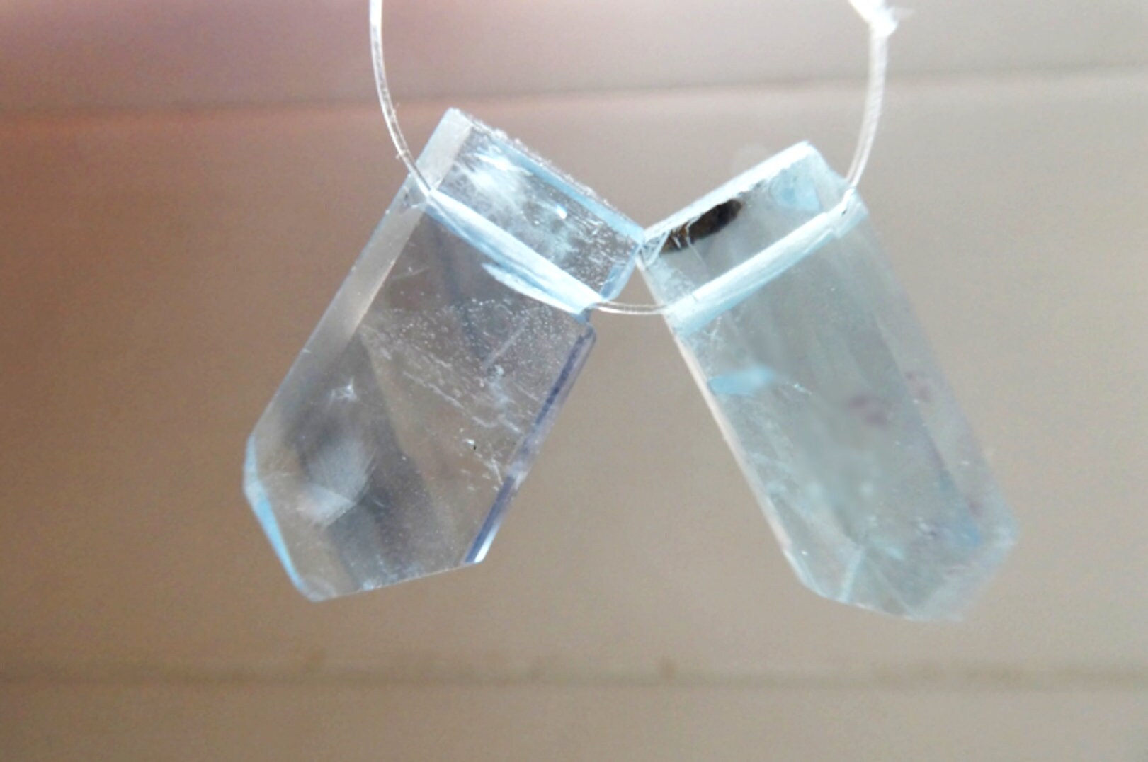 Blue Fluorite Terminated Point 17-19mm Beads- 2 Pcs Gemstone Crystals-pendant Jewelry Making-craft Natural Beads