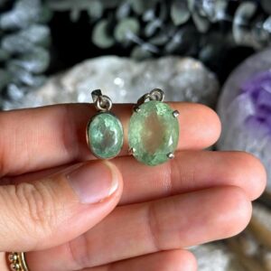Faceted Green Fluorite Necklace, Pendant Necklace, .925 Sterling Silver