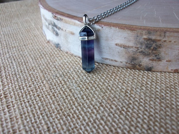 Fluorite Necklace • Mixed Fluorite Point Pendant • Genuine Gemstone Point • Healing Crystal Necklace• Layering Necklace • Affordable Gift