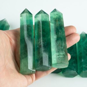 1 Pc Natural Green Fluorite Obelisk Tower Point Wand Healing Crystal Kryptonite Green Fluorite