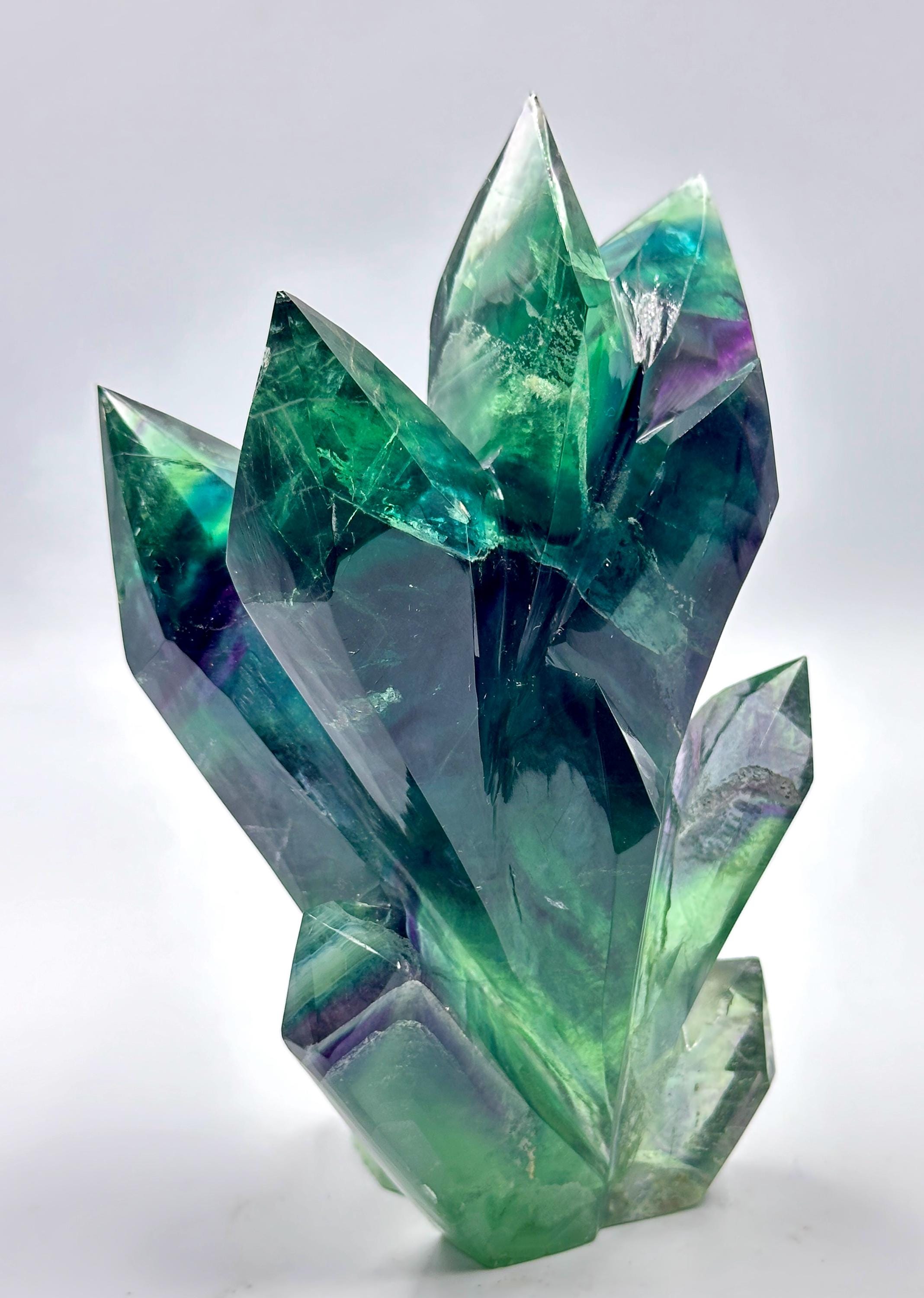 150mm Color-changing Fluorite Crystal Point: Raw Madagascar Specimen
