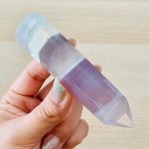Lavender Fluorite Crystal Point: Snow Purple Tower (82.7g)