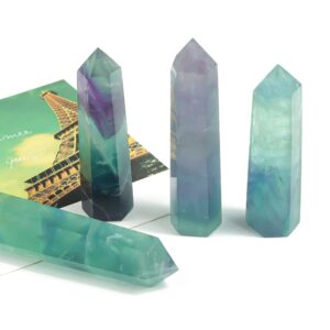 Fluorite Obelisk Tower Stone - Obelisk Tower Rainbow Gemstone – Natural Rainbow point Crystal – TW1052