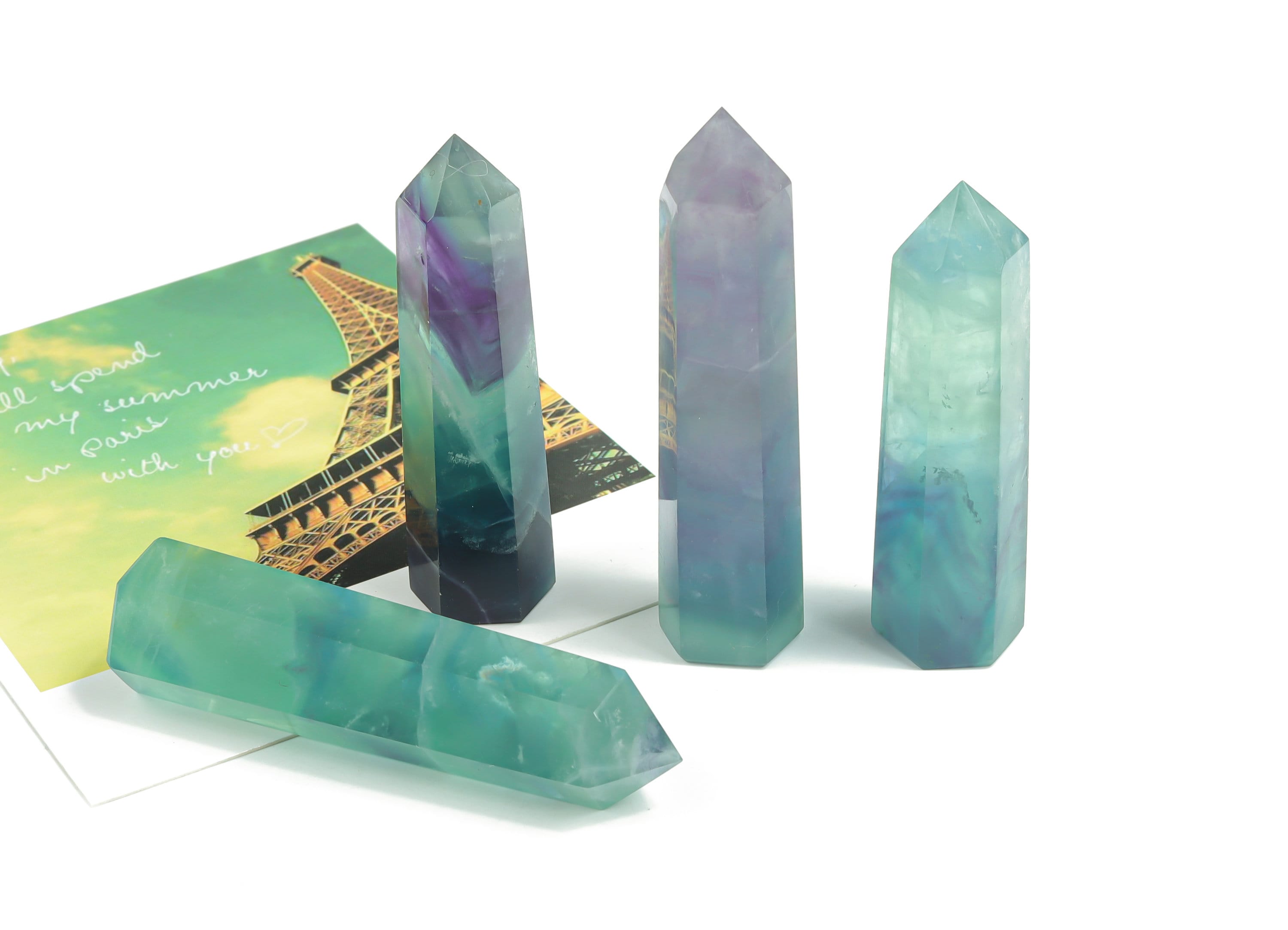 Fluorite Obelisk Tower Stone - Obelisk Tower Rainbow Gemstone – Natural Rainbow Point Crystal – Tw1052