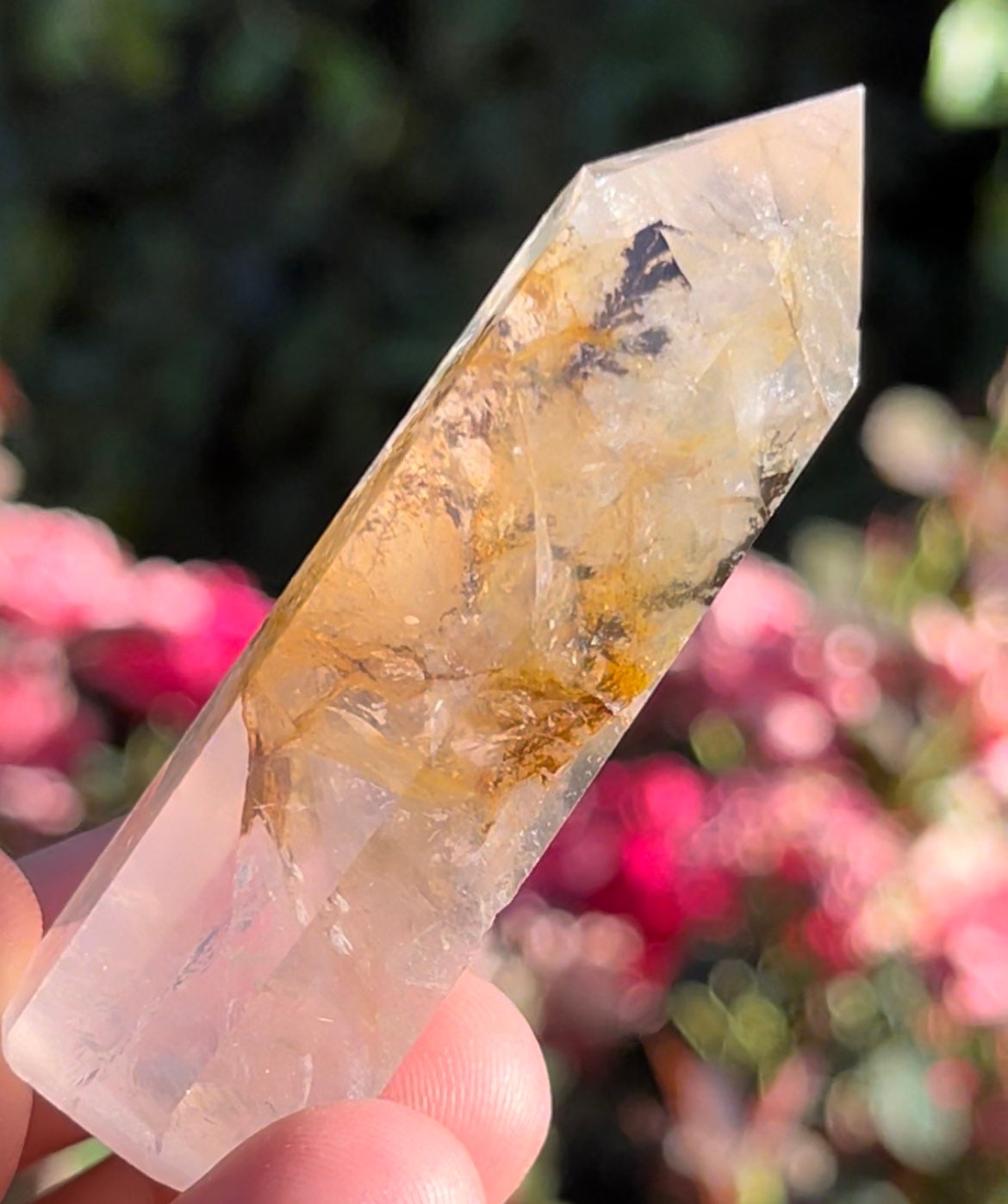 Rare* Dendritic Yellow Fluorite Tower Obelisk Point Wand Carved Crystal Tower Style3 Rare* Dendritic Yellow Fluorite Tower Obelisk Point Wand Carved Crystal Tower Style3