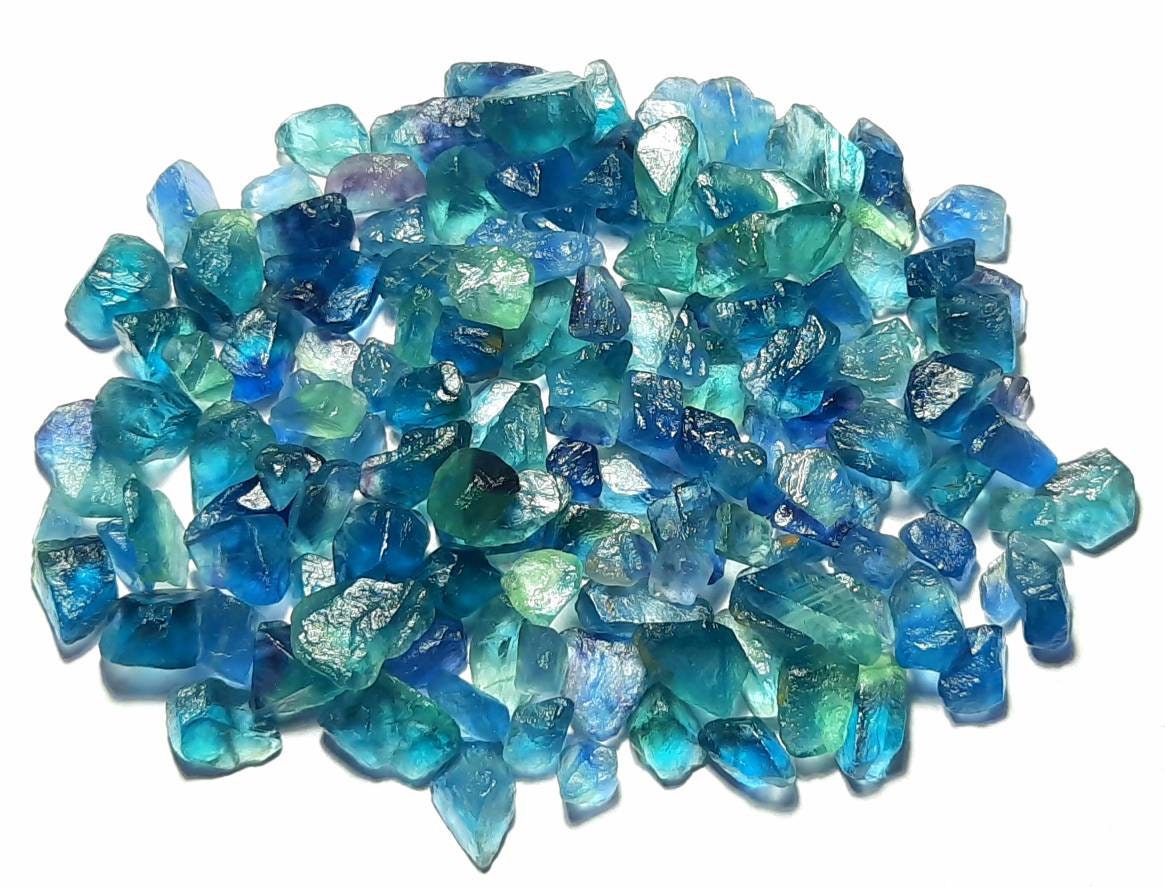 Aaa Green & Blue Fluorite Rough Gemstone Mix (6x8 To 15x20mm) Aaa Green & Blue Fluorite Rough Gemstone Mix (6x8 To 15x20mm)