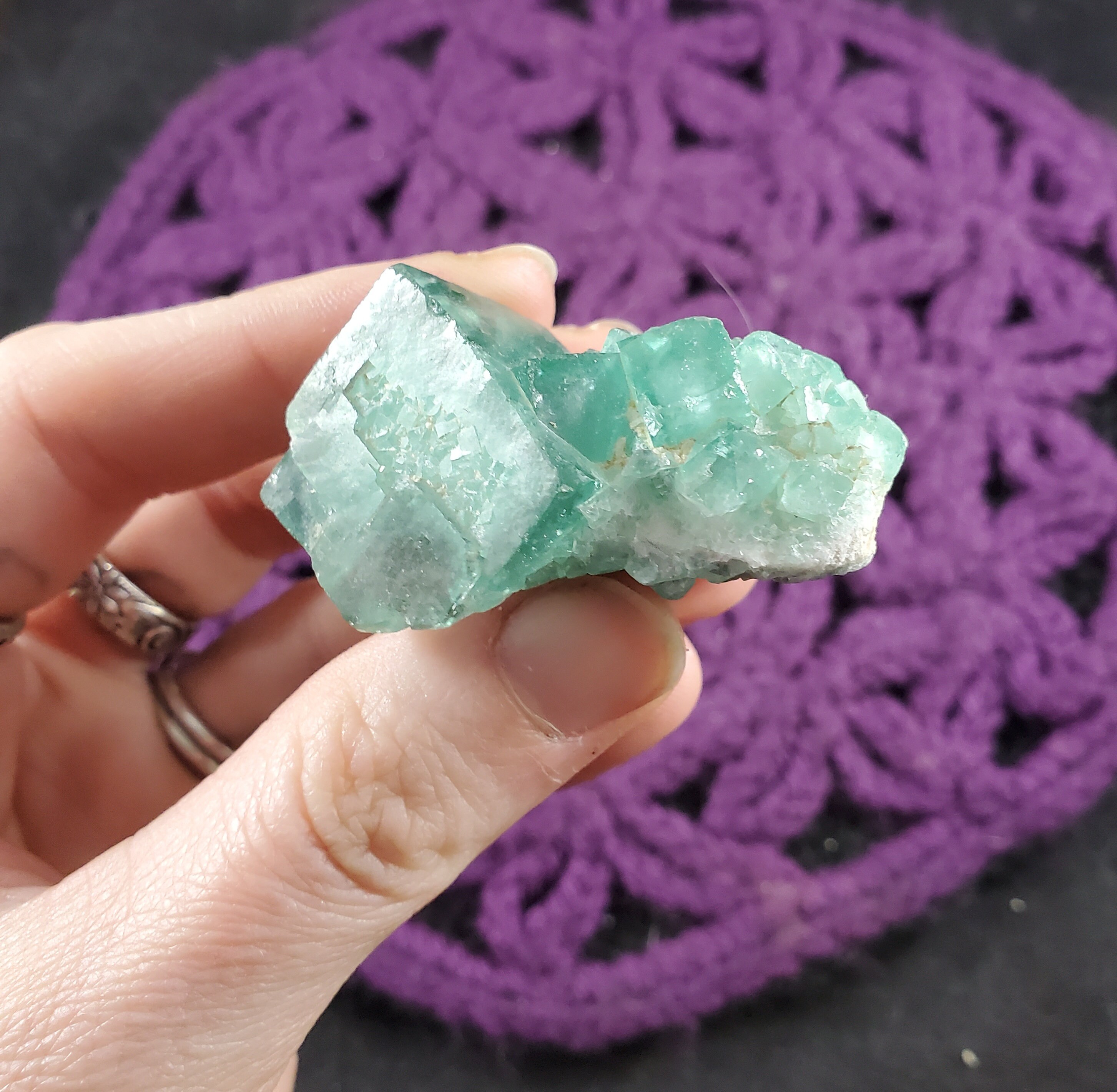 Fluorite Cubic Specimen Uv Reactive Green Crystal Madagascar Raw Rough Natural Sacred Geometry