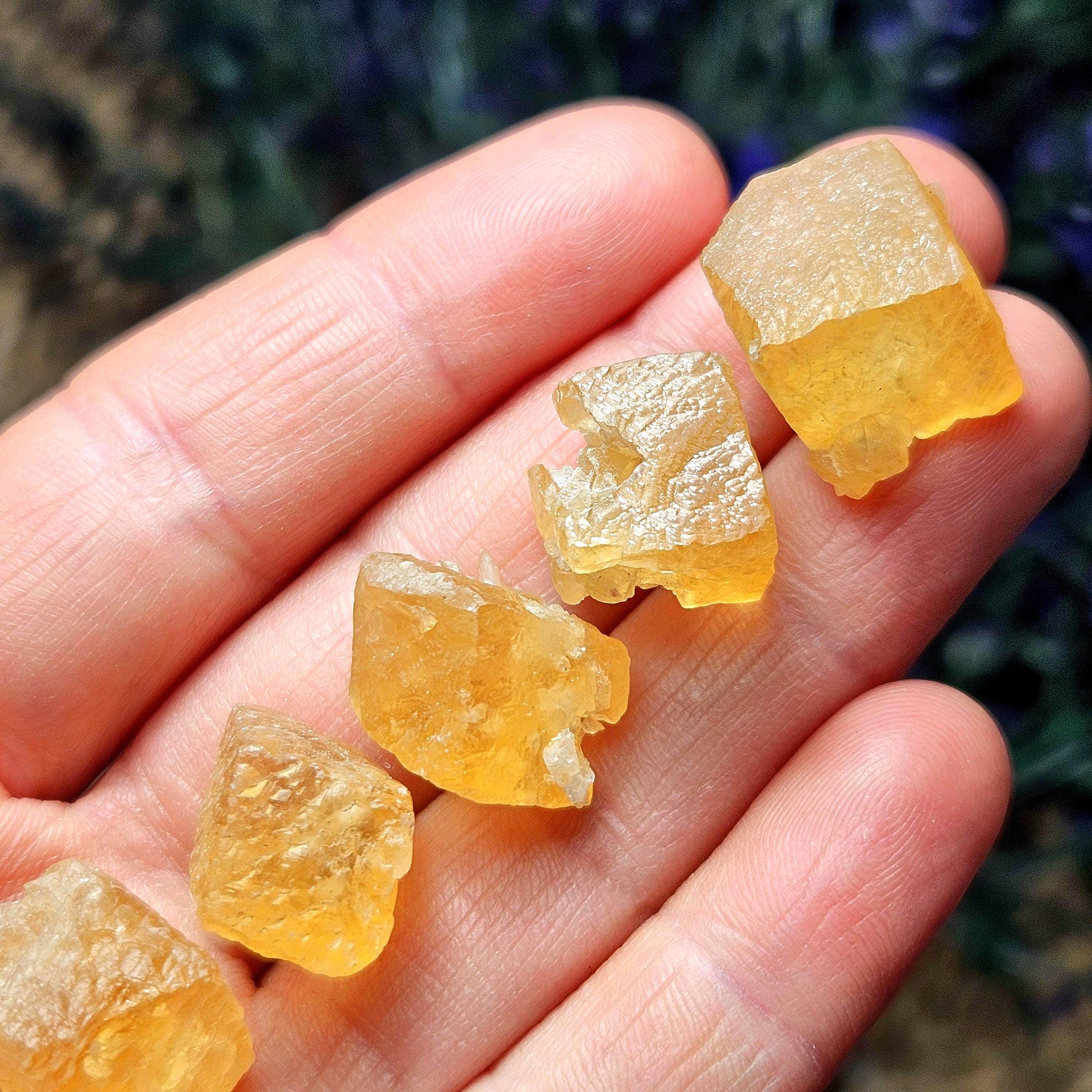 Cubic Yellow Fluorite Crystal: Indian Specimen