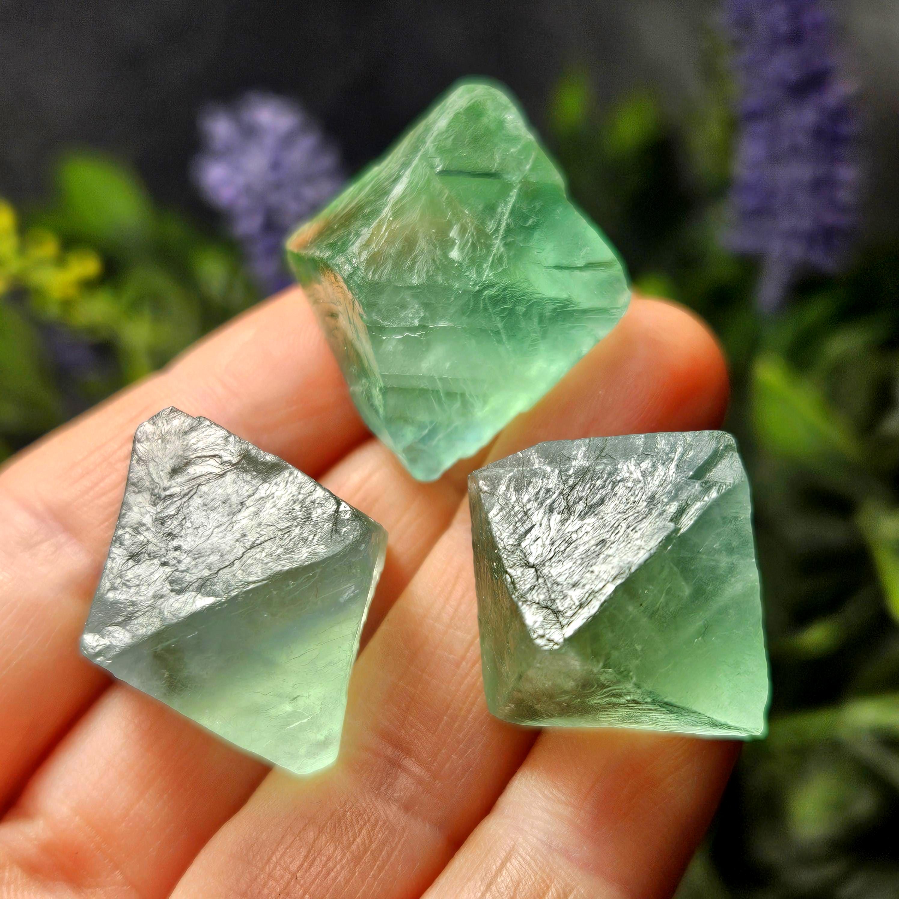 Green Fluorite Octahedron (.75-1 Inch): Raw, Natural Fluorite Crystals With Termination