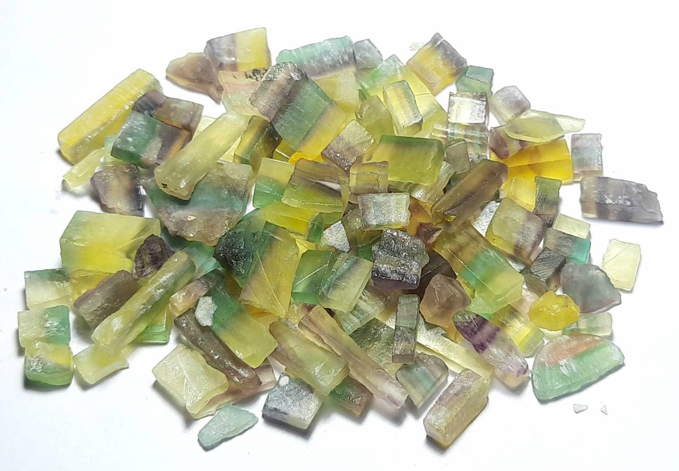 Natural Green/blue/yellow Flourite Rough Gemstone,flourite Specimens,flourite Slices,flourite Slabs,flourite Raw Materials,multi Flourite.