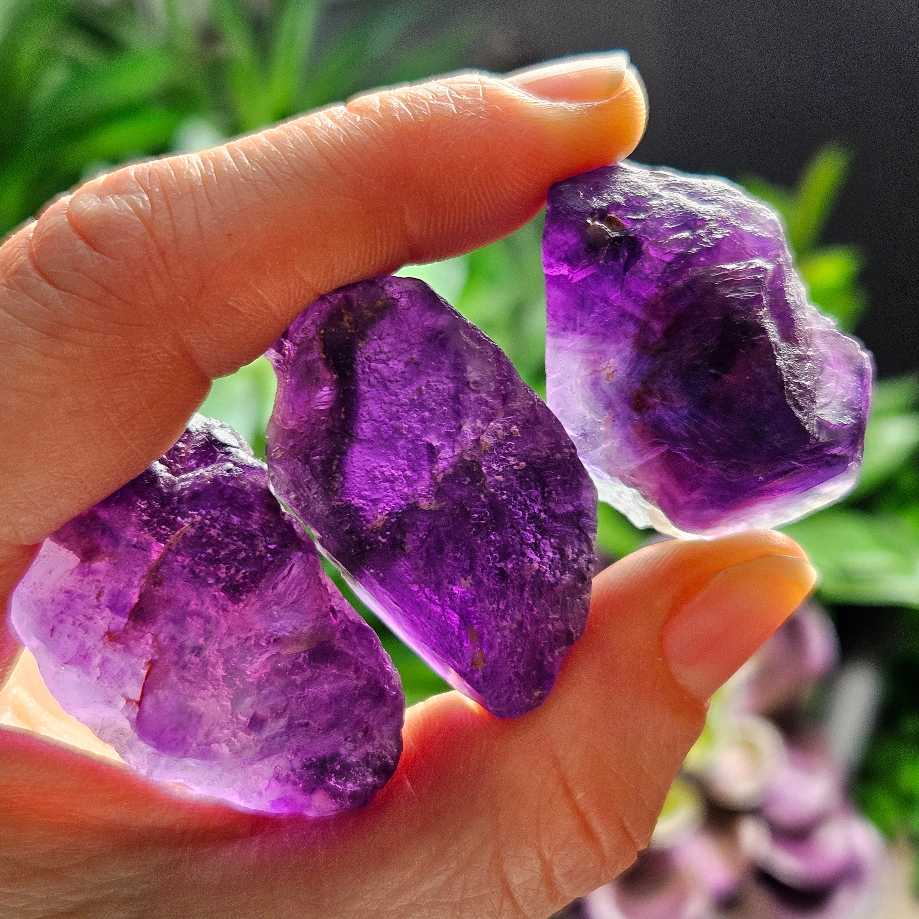 Raw Purple Fluorite Crystal Specimen: Gemmy Fluorite Crystals
