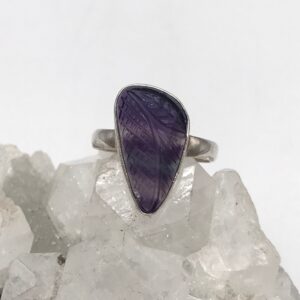 Abstract Carved Fluorite Ring Size 8 Abstract Carved Fluorite Ring Size 8