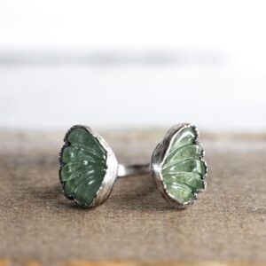 Butterfly Ring - Size 6 3/4 - Green Fluorite And Silver Ring Butterfly Ring - Size 6 3/4 - Green Fluorite And Silver Ring