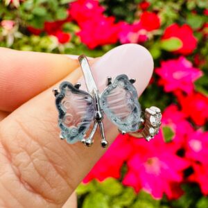 Fluorite Butterfly Ring | Wrap Ring | 925 Sterling | Size 6 7 8 9 | Crystal Ring Fluorite Butterfly Ring | Wrap Ring | 925 Sterling | Size 6 7 8 9 | Crystal Ring